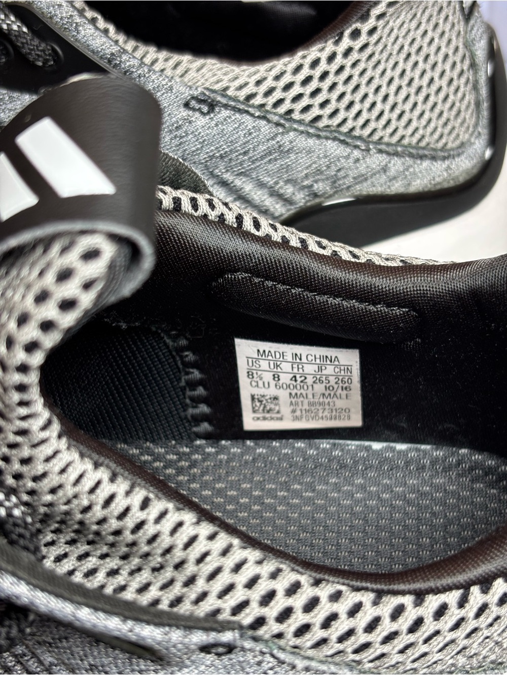 adidas Grey and Black Knit Athletic Sneakers - Picture 7 of 11